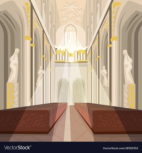 Comic Art Style, Draw Comic, Church Backgrounds, Church Interior, Cathedral Church, Hand Draw, Beautiful View, Sun Rays, Free Vector Graphics