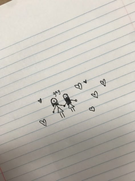 Cute Things To Draw For Girlfriend, Lover Doodle, Queer Doodles, Cute Doodles For Girlfriend, In Love Doodles, Anniversary Gifts Wlw, Lesbian Doodles, Crafts For Gf Wlw, Gifts For Gf Wlw