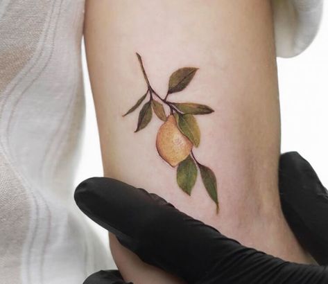 Tattoo photo - Lemon tattoo by Ben Tats Lemon Tattoo, Jewish Tattoo, Italy Tattoo, Fruit Tattoo, Branch Tattoo, Poppies Tattoo, Realistic Tattoo, World Tattoo, Sister Tattoos