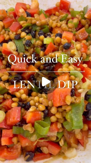 Andrea | Health & Wellness on Instagram: "This lentil dip is SO GOOD, easy to make and healthy😋

It is the perfect dish to bring to a party or get together and I PROMISE everyone will be asking for the recipe before you leave.

Dressing
1/3 cup of olive oil
1/4 cup of red wine vinegar
1 tbsp of dijon mustard
1/2 tsp cumin
1/2 tsp cinnamon
1 tsp curry
Pinch of cloves
2-3 tbsps of maple syrup 

Salad:
1 can of yellow lentils (rinsed well)
1 red pepper (chopped small)
1 cup of dried black currants
2 green onions (chopped small)
  
Whisk and pour dressing over the salad and marinate for 24 hours.

Serve with Tostito Scoops.

I am telling you run don’t walk to try this recipe and thank me later 😉

Make sure to follow @andrea.k.young for more simple healthy recipes 
.
.
.
#healthyfood #healthy Red Lentil Salad Recipes, Lentil Dip Recipe, Man Meals, Lentil Dip, Lentil Recipes Healthy, Simple Healthy Recipes, Yellow Lentils, Vegetarian Sides, Lentil Salad