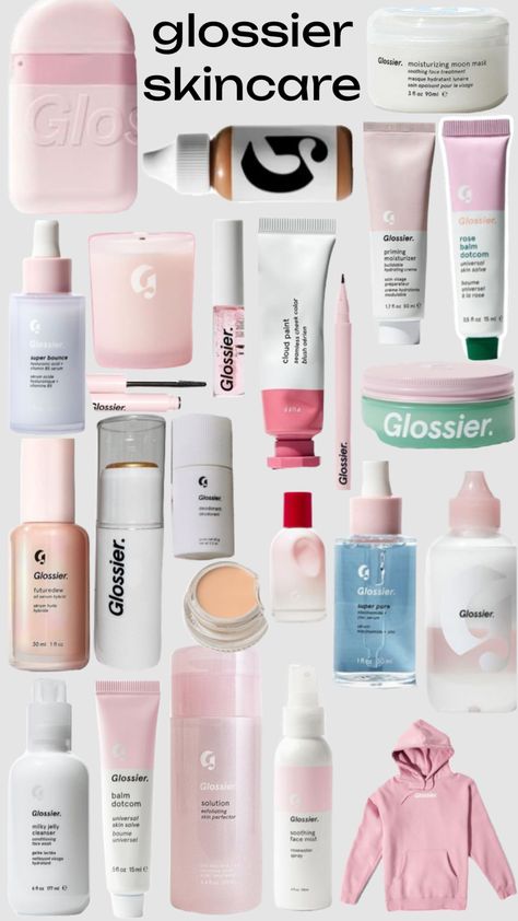 Glossier Branding, Xmas List Ideas, Glossier Girl, Acne Prone Skin Care, Aesthetic Post, Skincare Brands, Xmas List, Preppy Girl, Skin Care Items