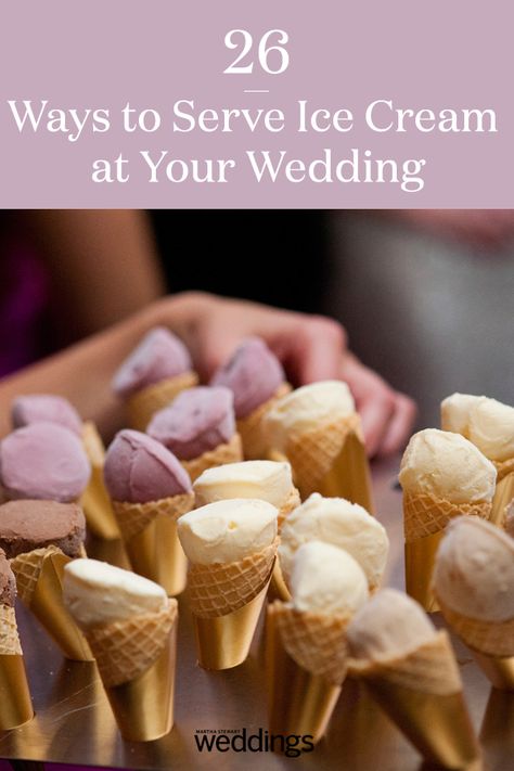 Dessert As Centerpieces Wedding, Serve Ice Cream At Party, Ice Cream Truck For Wedding, Wedding Ice Cream Sandwiches, Ice Cream Wedding Favors, How To Serve Ice Cream At A Wedding, Ice Cream Cake Wedding Cakes, Ice Cream Instead Of Wedding Cake, Nontraditional Wedding Dessert