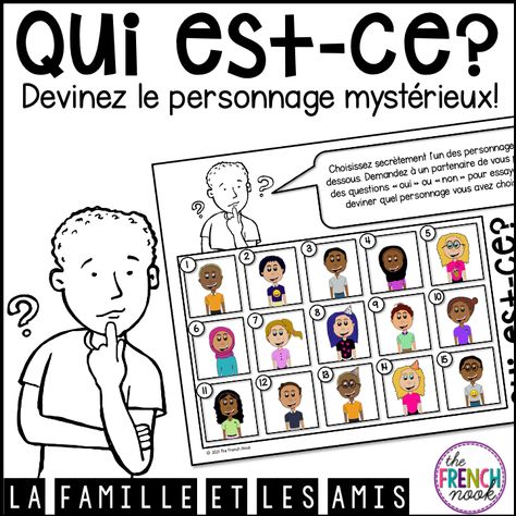 French reading activity physical descriptions Grade 4 French Immersion, Grade 3 French Immersion, Core French Activities, French Learning Games, Teaching French Immersion, French Speaking Activities, French Vocab, Oral Communication, Speaking Games