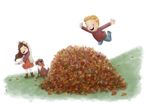 art and illustrations — Lisa M. Griffin Illustrator Griffin Illustration, Leaf Pile, Boxer Dogs Art, Take A Leap, Color Pencil Illustration, Illustration Art Kids, Inspired Illustration, Autumn Illustration, Autumn Inspired