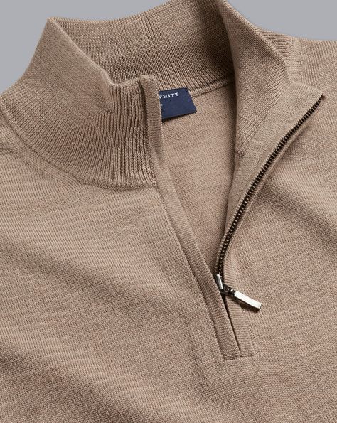 Zipper Outfit, Sweater Outfits Men, Polo Shirt Outfits, Mens Smart Casual Outfits, Zipper Sweater, Khaki Pants Men, Charles Tyrwhitt, Men Stylish Dress, Dapper Men