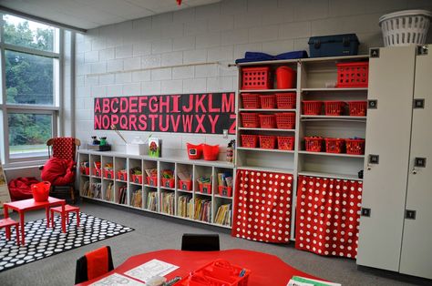 Red and Black Classroom Library                                                                                                                                                     More Red And Black Classroom Theme, Red And Black Classroom, Ladybug Classroom Theme, Buffalo Plaid Classroom, Yellow Classroom Decor, Waddlers Classroom, Cow Classroom, Red Classroom Decor, Red Classroom Theme