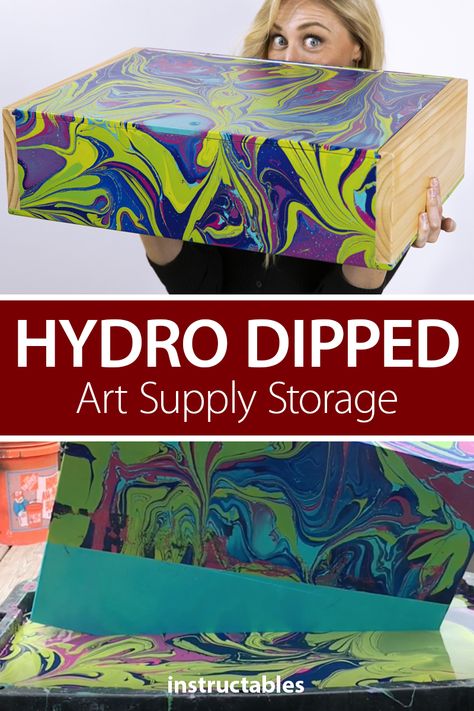 Hydro Dipping Ideas, Hydro Dipping Diy, Messy Art Studio, Hydrodipping Diy, How To Hydro Dip, Art Supply Storage, Wine Gift Box, Indoor Bonsai Tree, Hydro Dipping