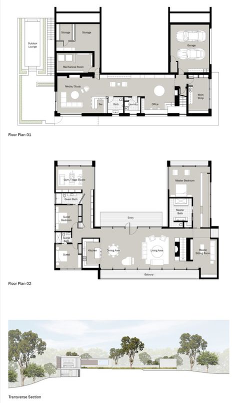 Form House Design Plan, U Shaped Building, Functional House Plans, U Shaped House Plans, U Shaped Houses, Shaped House, Gable House, Courtyard House Plans, Simple House Design