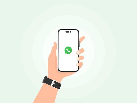 Whatsapp on screen mobile phone interact... | Premium Vector #Freepik #vector About Whatsapp, Vector Whatsapp, Phone Screen, Premium Vector, Graphic Resources, Mobile Phone, Vector Illustration, Gaming Logos, Medical