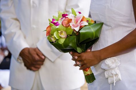 Virgin Islands Wedding, Tropical Bridal Bouquet, Ti Leaf, Tropical Bouquet, Destination Wedding Caribbean, Hawaii Flowers, Tropical Bridal, Oahu Wedding, Stargazer Lily