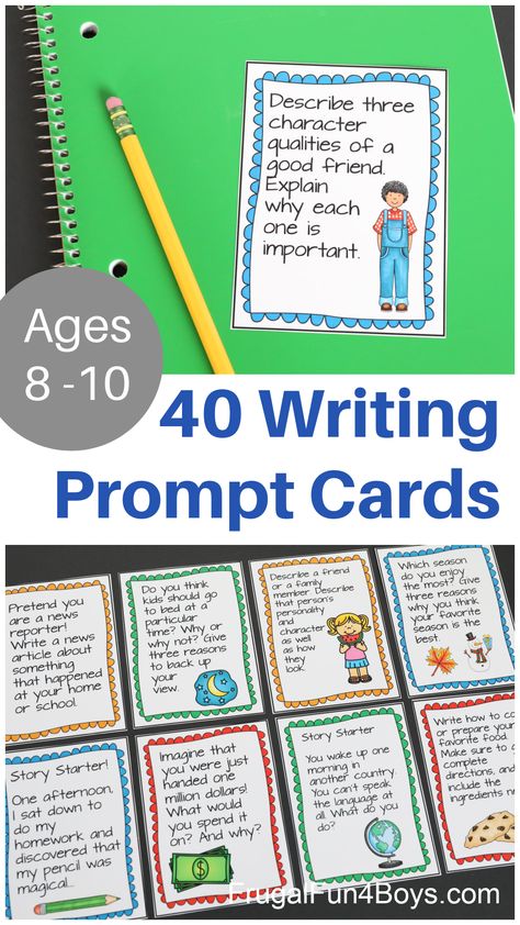 Fun Writing Prompts For Kids, Road Trip Binder, Picture Prompts For Writing, 3rd Grade Writing Prompts, Creative Writing Prompts For Kids, 5th Grade Writing Prompts, 4th Grade Writing Prompts, Printable Writing Prompts, Writing Ideas For Kids