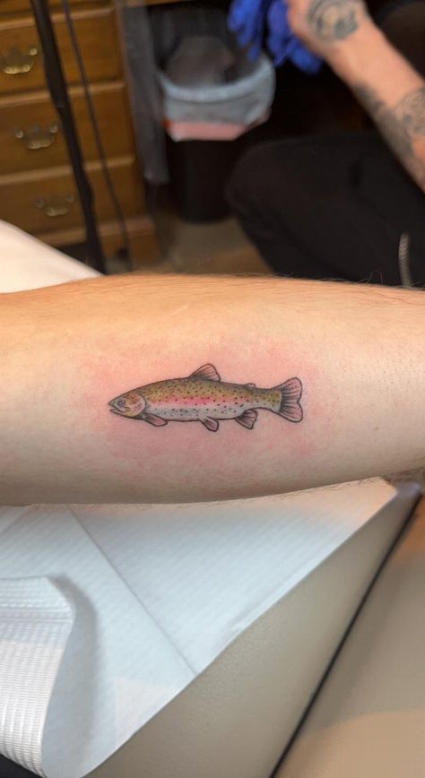 Mosaic Tattoo, Small Fish Tattoos, Trout Tattoo, Lake Tattoo, Horse Tattoo Design, Fish Tattoo, Matching Tattoo, Baby Tattoos, Time Tattoos