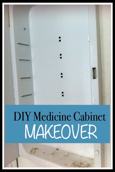 DIY makeover - how to repair a medicine cabinet with rust stains.   #diy #medicine #cabinet #makeover #bathroon #updateing #homerepair #rust #redo Old Bathroom Medicine Cabinet Makeover, Old Medicine Cabinet Makeover, Bathroom Medicine Cabinet Makeover, Diy Medicine Cabinet Makeover, Medicine Cabinet Redo, Diy Medicine Cabinet, Medicine Cabinet Makeover, Antique Medicine Cabinet, Old Medicine Cabinets