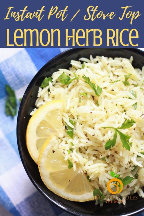 Instant Pot Lemon Rice, is bursting with lemony flavors and is incredible versatile and easy to make. Enjoy it as a side or make it you base to serve your favorite proteins. Just 5 ingredients and 6 minutes is all your need to turn your rice into an exotic dish. Stove top to and Rice Cooker recipe available. Vegan and Gluten-Free. Instant Pot Lemon Rice, Greek Lemon Rice, Rice Cooker Recipes, Lemon Rice, Side Dishes For Bbq, Quinoa Bowl, Savoury Recipes, Lemon Herb, Grilled Veggies