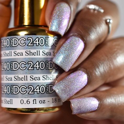 DND DC Soak Off Gel Polish .5oz - Mermaid #240 Sea Shell Mermaid Nail Polish, Sparkle Gel Nails, Dnd Gel Nail Polish, Seashell Nails, Nails Inspiration Summer, Nail Tip Designs, Band Nails, Dnd Gel Polish, Sea Mermaid