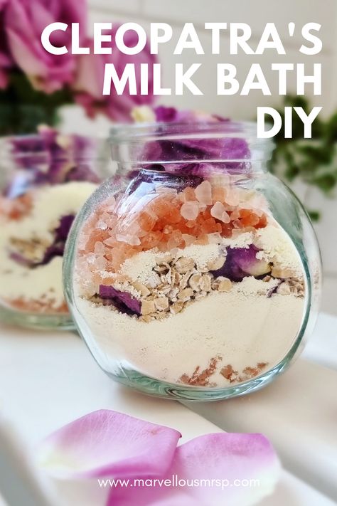 Herbal Milk Bath Recipe, Bath Salt Recipe Homemade, Milk Bath Diy Recipes, Bath And Beauty, Bath Tea Soak, How To Make Milk Bath, Spiritual Items Products, Homemade Bubble Bath Recipe, Homemade Bath Soak Recipes