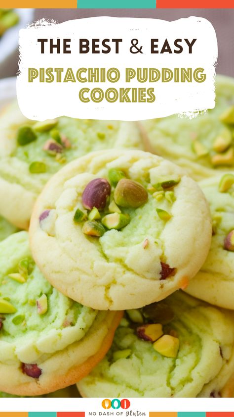 Pistachio Pudding Cookies Pistachio Squares Recipe, Pistachio Cookie Recipes, Pistachio Wedding Cookies, Pistachio Ricotta Cookies, Watergate Cookies, Pistachio Jello, Pistachio Dessert Recipes, Christmas Pudding Cookies, Pistachio Blondies