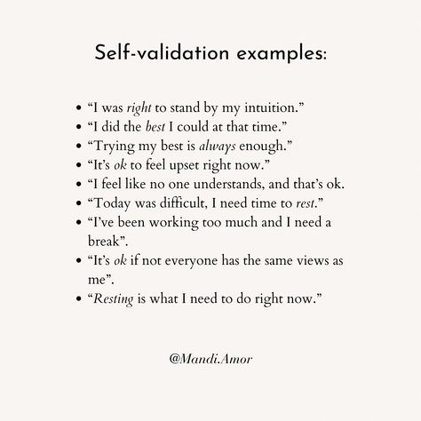 Being your best supporter is essential for self-confidence. The best way to do this is through foundational affirmations in order to practice self-validation. This helps us validate our worth and through doing this we develop the ability to celebrate our achievements more and more. The more and more we reinforce our self-worth, the brain transmits exactly the right feel-good hormones which in turn make us feel even happier. It’s always lovely to have self-validation from others, and the re... Affirmation For Self Worth, Your Doing Your Best Quotes, Self Trust Affirmation, Healing Affirmations Self Love, Self Validation Affirmations, Validation Affirmations, Self Validation Quotes, Soothing Playlist, Validating Feelings