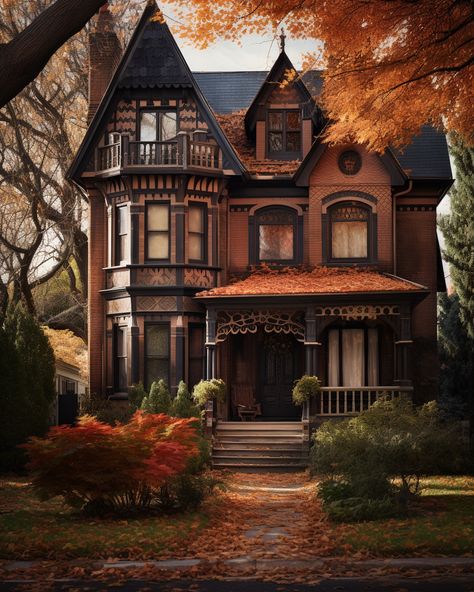 Gothic home aesthetic, gothic architecture, home design ideas, witchy home aesthetic Gothic Exterior Design, Gothic Brick House, Small Victorian Home Exterior, Modern Gothic Home Exterior, Gothic Tudor House, Gothic Home Aesthetic, Gothic Home Exterior, Gothic Architecture House, Witchy Home Aesthetic