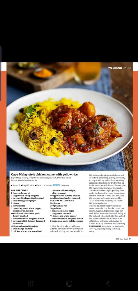 Cape malay style chicken curry with yellow rice Cape Malay Curry, Cape Malay Chicken Curry, Cape Malay Recipes, Malay Chicken Curry, Malay Recipes, Chicken And Yellow Rice, Cape Malay, Bone In Chicken Thighs, Special Occasion Food