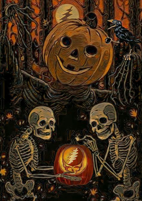 Dancing Skeleton Painting, Skeleton Playing Banjo, Danse Macabre Art, Grateful Dead Halloween, Grateful Dead 4th Of July, Grateful Dead Dancing Bears, Dancing Bears, Bob Ross, Grateful Dead