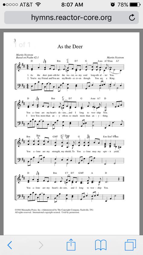 As the deer piano sheet music Sheet Music Violin, Learn To Play Piano, As The Deer, Music Violin, Piano Classes, Hymn Sheet Music, Online Piano Lessons, Music Lessons For Kids, Blues Piano