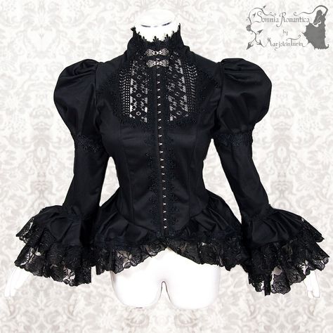 New Victorian inspired blouse, this time with a lace neckline ^^ Gothic Attire, Story Clothes, Steampunk Clothes, Art Nouveau Fashion, Goth Club, New Victorian, Pale Beige, Steampunk Cosplay, Lace Neckline