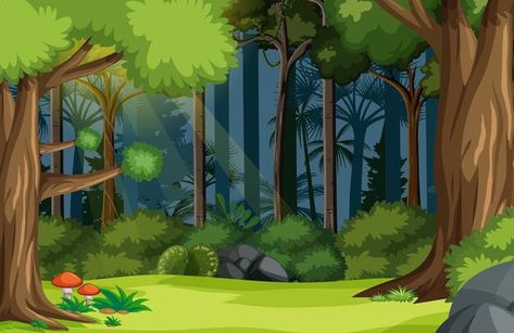 Cartoon Forest Background, Forest Images, Free Cartoon Characters, Diy Waterfall, Free Green Screen Backgrounds, Cartoon Forest, Forest Cartoon, Animal Activities For Kids, Software Art