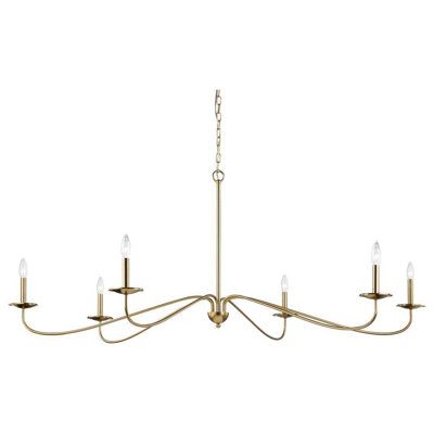 Subtle Elegance is what our Muaad Chandelier embodies, its six long beautiful arms will brighten a large room while its gold finish will add an element of opulence! | Mercer41 Muaad 6 - Light Classic / Traditional Chandelier Metal | 26 H x 61 W x 61 D in | Wayfair Hunters Gold, Chandelier Chain, Beautiful Arms, Arm Chandelier, Bay House, Candle Style Chandelier, Traditional Chandelier, Dining Lighting, Chandelier For Sale