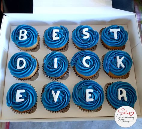 Birthday Desserts For Boyfriend, Valentines Cupcakes For Him, Cupcakes Decoration For Boyfriend, Men’s Birthday Cupcake Ideas, Man Cupcakes Ideas For Men, I Love You Cupcakes For Him, Cupcake Anniversary Ideas, Husband Birthday Cupcakes, 12 Cupcakes Design