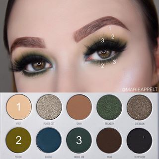 Jaclyn Hill Dark Magic Looks, Eye Shadow Looks, Green Smokey Eye, Morphe Palette, Silicone Makeup, Jaclyn Hill Palette, Dark Magic, Makeup Brush Storage, Eye Makeup Steps