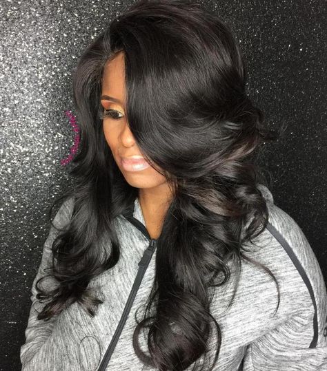 Black Long Sew In Hairstyle Long Sew In, Black Extensions, Sewin Weave, Curly Hair Sew In, Long Weave Hairstyles, Sew In Hair Extensions, Sew In Hairstyles, Curly Hair Extensions, Types Of Curls