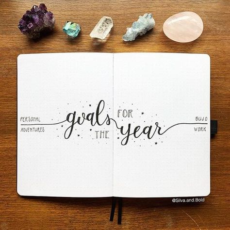 Bullet Journal Goals Page, Bullet Journal Yearly, Bullet Journal Goals, Journal Goals, Goals For The Year, January Bullet Journal, Bullet Journal 2020, Bullet Journal Set Up, Be More Mindful