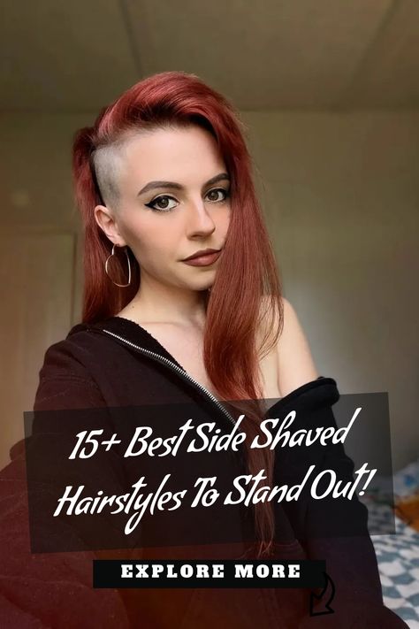 Looking to switch up your hairstyle? Check out these edgy and chic side shaved hairstyles for a bold and stylish look. Whether you want a subtle undercut or a dramatic shave, these styles are perfect for those who want to make a statement with their hair. From long locks to short crops, there's a shaved style for everyone. Say goodbye to boring hair and hello to something new and exciting with these trendy side shaved hairstyles. Alt Haircut Shaved Sides, Shaved Sides Haircuts For Women, Female Viking Hairstyles Shaved Sides, Shoulder Length Hair With Undercut Women, Undercut With Sideburns, Shaved Side Short Hairstyles, Shaved Side Hairstyles Women, Shaving Hairstyles For Ladies, Shaved Sides With Bangs Punk