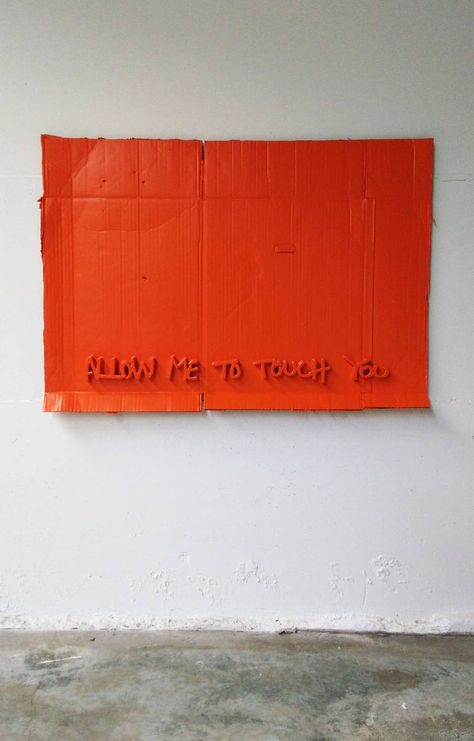 Thomas Gromas | Artwork | Saatchi Art Tropical Orange, Cardboard Sculpture, Orange Art, To Touch, Enamel Paint, Blank Canvas, Conceptual Art, Texture Art, Abstract Wall Art