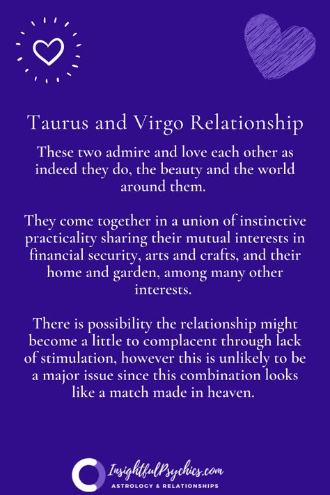 Taurus And Virgo Friendship, Virgo And Taurus Relationship, Taurus Virgo Compatibility, Virgo Friendship, Taurus Relationships, Taurus And Virgo, Best Zodiac Couples, Virgo Relationships, Taurus Compatibility