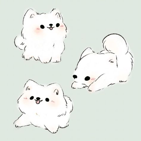 T 🌱 fanexpo a189 on Instagram: “fluffy samoyed friend!!!! #doggo #doggust” Chibi Dog, Cute Dog Drawing, Colorful Hairstyles, Chibi Sketch, Puppy Drawing, 강아지 그림, Adorable Puppy, Cute Animal Drawings Kawaii, Puppy Photos