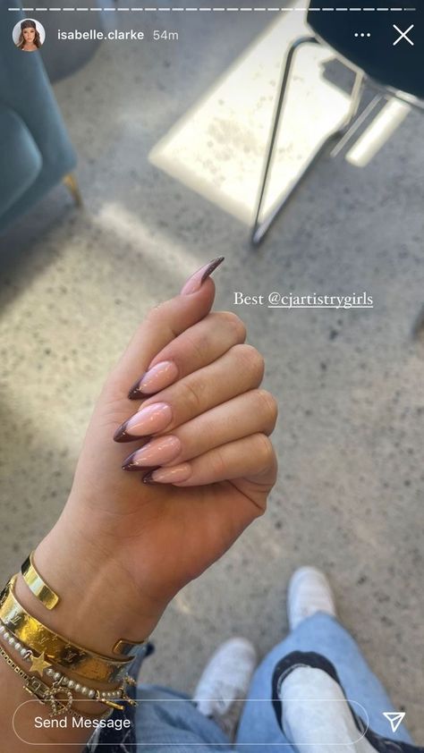 Kendall Jenner Nails, Elegant Almond Nails, Trendy Almond Nails, Paznokcie Hello Kitty, Almond Gel Nails, Kutek Disney, Nail Looks, Nagel Tips, Grunge Nails