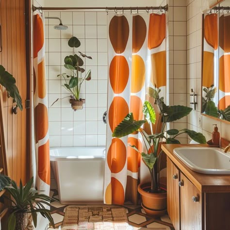 70s Interior, Mid Century Modern Bathroom, 70s Home, Retro Bathrooms, Chic Bathrooms, Bathroom Inspo, Retro Home, Home N Decor, Dream House Decor