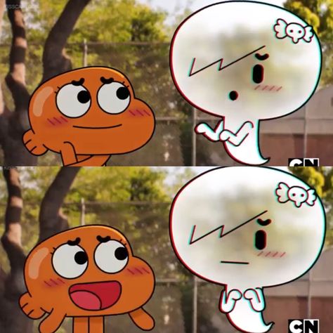 They look so cutee 🥺 Carrie X Darwin, Darwin X Carrie, Darwin And Carrie, World Of Gumball, The Amazing World Of Gumball, Carry On, Disney Characters, Disney, Anime