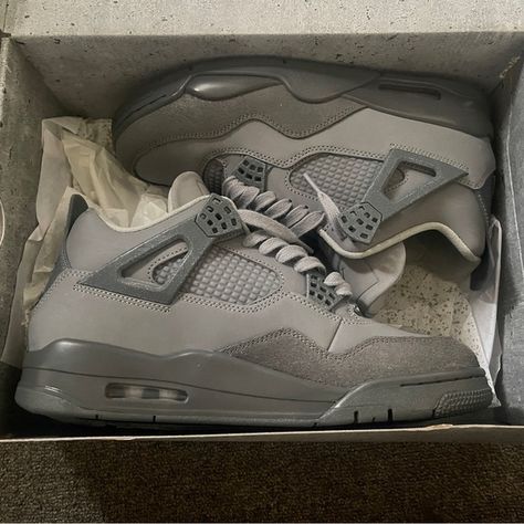 Air Jordan 4 wet cement Wet Cement Jordan 4, Jordan 4 Wet Cement, Cement Color, Jordan Grey, Shoes Air, Air Jordan 4, Jordans For Men, Jordan Shoes, The Box