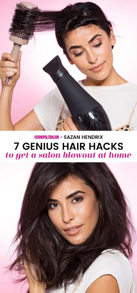 Blow Dry Hair For Volume, Blow Dry Hair Straight, Blowout At Home, Sazan Hendrix, Blowout Hair Tutorial, Beach Waves Hair Tutorial, Salon Blowout, Beach Wave Hair, Blow Dry Hair