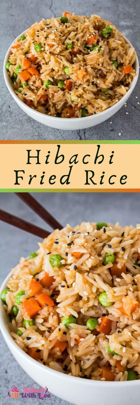 Hibachi At Home, Hibachi Rice, Hibachi Fried Rice, Japanese Fried Rice, Hibachi Recipes, Japanese Steakhouse, Rice Bake, Making Fried Rice, Griddle Recipes