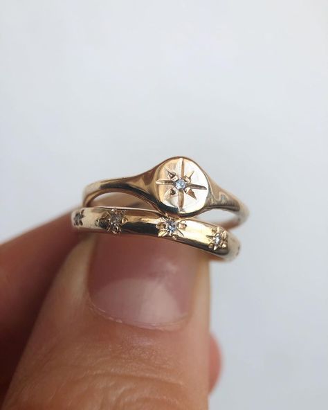 Erin Cuff on Instagram: "🌟 The Nova Signet + Nova Eternity Band 🌟 . I’ve slowly let the cat out of the bag that I’m currently transitioning out of Oakland and to my…" Signet Rings Women Vintage, Signet Ring With Diamond, Signet Engagement Rings, Signet Ring Women, California Jewelry, Oval Signet Ring, Signet Rings Women, Diamond Signet Ring, Vintage Gold Rings