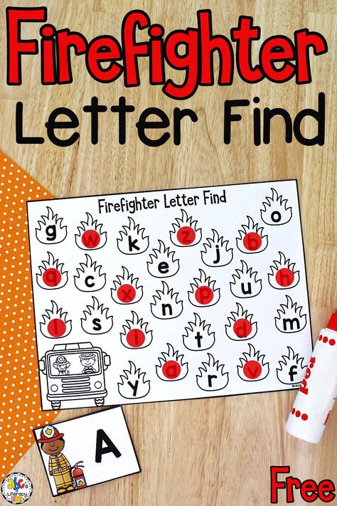 Community Helper Letter Activities, Firefighter Books Preschool, Fire Math Activities Preschool, F Is For Fireman Craft, Fireman Theme Preschool, Fire Safety Preschool Literacy, Fire Truck Ideas For Preschool, Preschool Fire Prevention Activities, Fire Safety Letter Activities