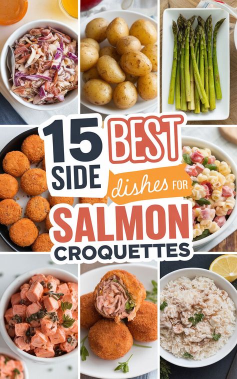 Elevate your salmon croquettes with these delicious side dishes! 😋🐟 #salmon #croquettes #sidedishes Best Sides For Salmon, What To Serve With Salmon, Sides For Salmon, Mango Salmon, Crab Stuffed Salmon, Salmon Meatballs, Parmesan Salmon, Side Dishes For Salmon, Salmon Tartare