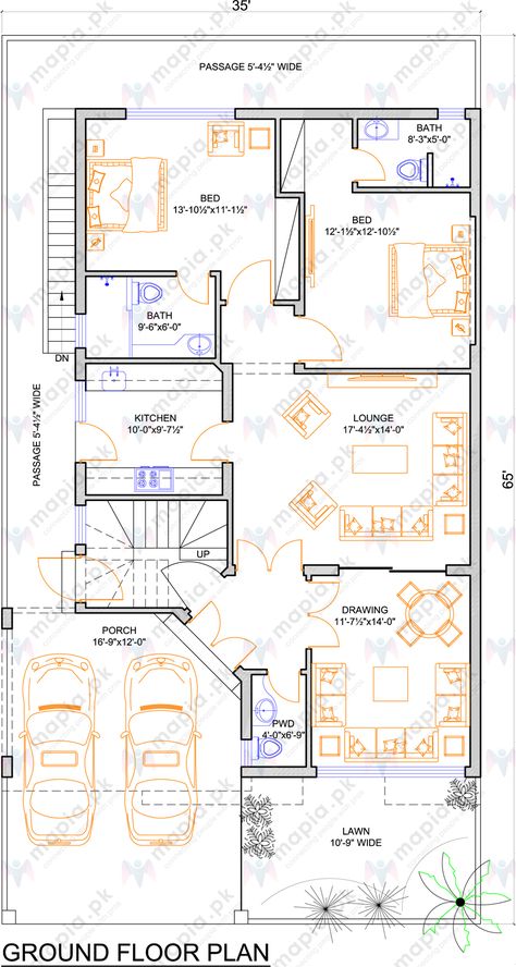 Best Floor Plans, 10 Marla House Plan, Home Map Design, 30x50 House Plans, 20x40 House Plans, 2bhk House Plan, Three Bedroom House Plan, Bungalow Floor Plans, Little House Plans