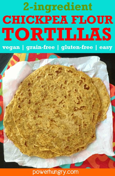 Chickpea flour tortillas - nothing like a tortilla. Taste was ok but not worth the price tag in our household. Chickpea Flour Tortillas, Chickpea Biscuits, Flourless Tortillas, Chickpea Tortillas, Wfpb Bread, Flaxseed Wraps, Chickpea Bread, Coconut Flour Tortillas, Chickpea Flour Recipes