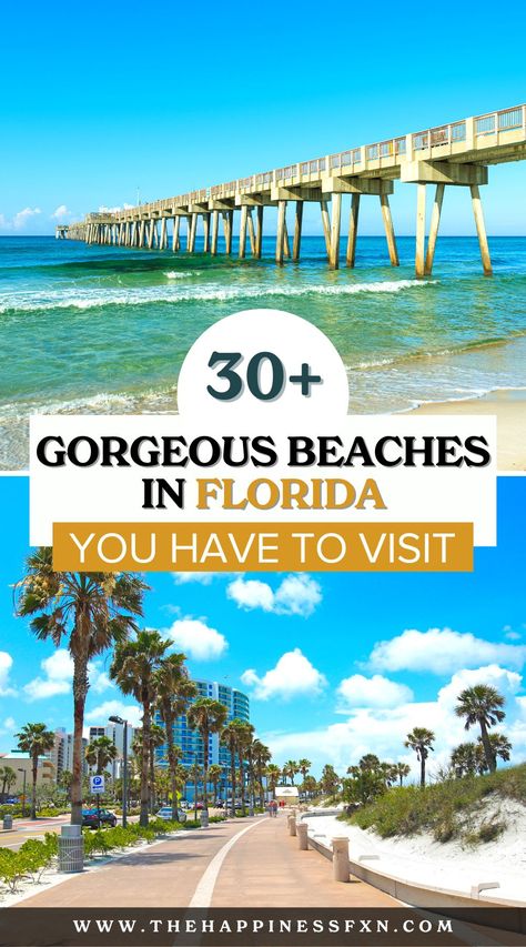 30+ Gorgeous Beaches in Florida You Have to Visit Best Beaches In Florida, Florida Trips, Things To Do In Florida, Beaches In Florida, Best Beach In Florida, Florida Beaches Vacation, Beach In Florida, Florida Travel Guide, Travel Florida