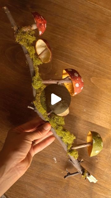 Sibia Torres Padilla | DIYs on Instagram: "This is one of my favorites. I originally shared this concept months ago, and I have loved seeing everyone who has attempted it and tagged me. I have even seen people sell them in their shops, and I LOVE that. 

heres how to make DIY mushrooms using dried orange peels

First we ate the oranges which as they fun part
I find that cuties are the easiest to scoop out leaving the bowl shaped orange peel part intact.
We then dried the empty orange peels for about three days (you can also bake them at a low temperature to speed up the process)
When they were dry we painted them into different colored mushroom caps
I attached them to twigs using hot glue
Then we took a fallen branch from our lemon tree, covered it in moss, attached the orange peel mushroo Making Mushrooms, Diy Mushrooms, Scary Halloween Decorations Diy, Dried Orange Peel, Orange Mushroom, Orange Peels, Mushroom Crafts, Stem Crafts, Easy Easter Decorations